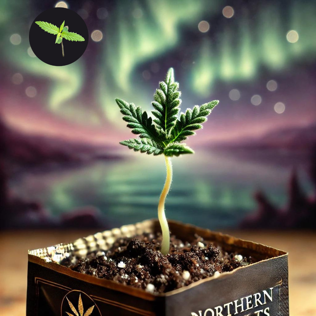 Northern Lights Cannabis -Sämling - Noch jung, aber schon ein Highlight