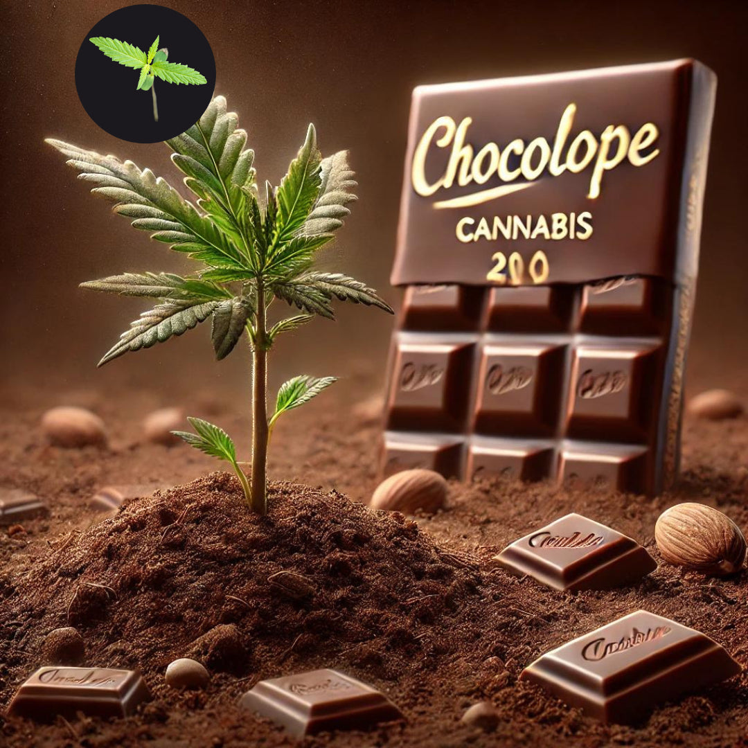 Chocolope Cannabis Sämling - Noch jung, aber schon süß